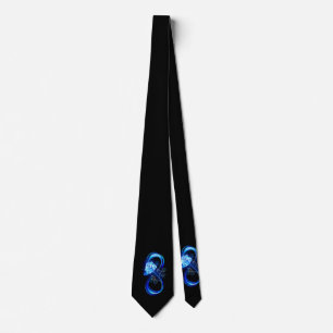 Cravate L'infini lumineux avec une rose bleue