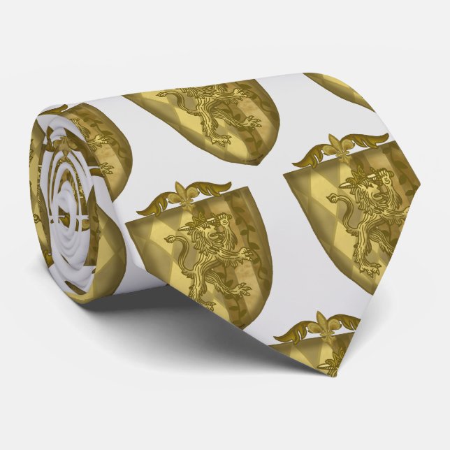 Cravate Lion Shield Family Crest (Roulé)