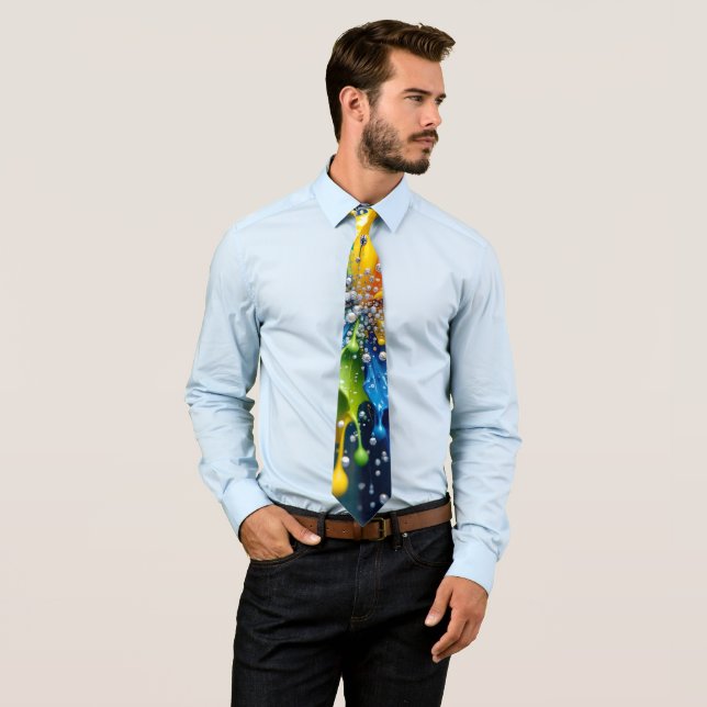 Cravate Liquid Color Explosion Necktie (En situation)
