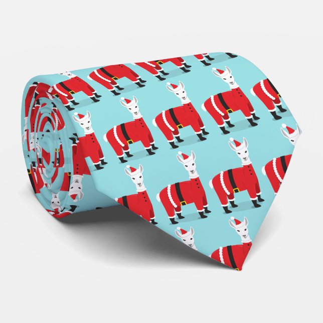 Cravate Llama Père Noël Novelty Christmas (Roulé)