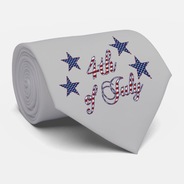 Cravate Logo 4 juillet USA Stars et Stripes (Roulé)