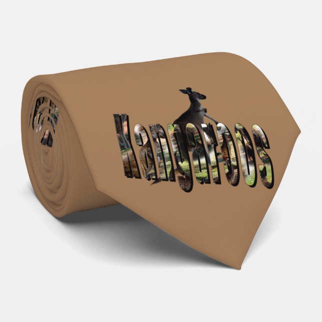 Cravate Logo De Kangaroo Et Kangaroos, (Roulé)