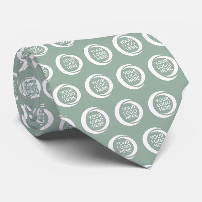 Cravate Logo d'entreprise personnalisé Modèle Sage Green (Roulé)