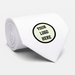 Cravate Logo personnalisé Société Solid White Business Ent