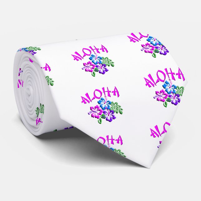 Cravate Logo T-Shirt Aloha Hibiscus (Roulé)