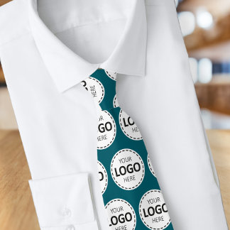 Cravate Logo Upload Custom Business Teal Neck Tie