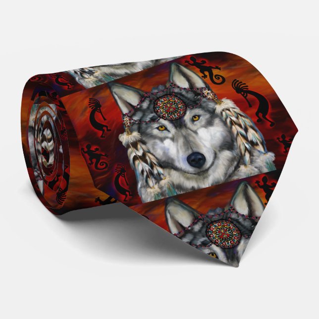 CRAVATE LOUP GRIS (Roulé)