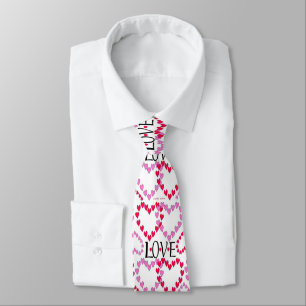 Cravate LOVE ROUGE ROSE DE Tiny Hearts
