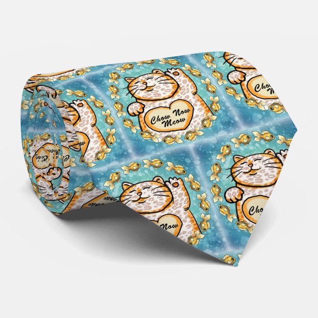 Cravate Lucky Cat Meow (Roulé)