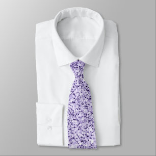 Cravate Lumière ultra violette paillettes violettes scinti