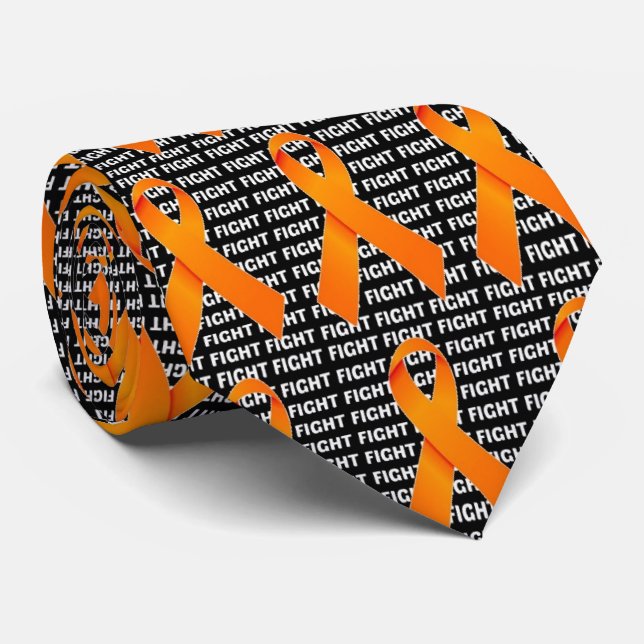 Cravate Lutter contre le cancer du rein Orange Ribbon (Roulé)