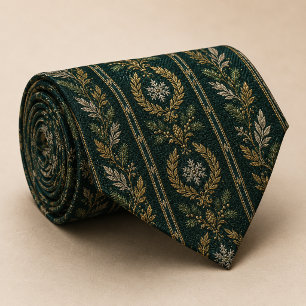 Cravate Luxe Botanique Émeraude Royale