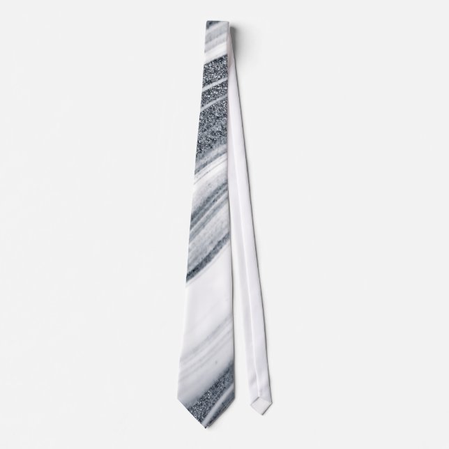 Cravate Luxe Grey Silver Parties scintillant Abstrait Crav (Devant)