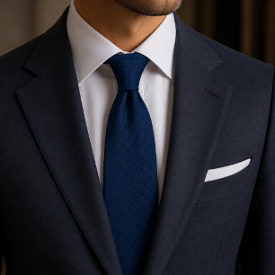 Cravate Luxueux Silence Bleu Marine Tissage Texturé