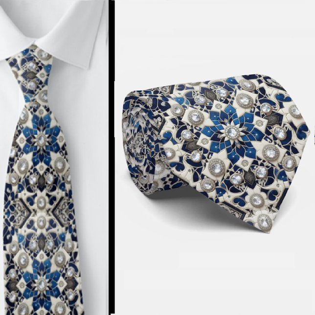 Cravate Luxury Statement Moroccan Diamond Neck Tie (Créateur téléchargé)