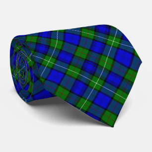 Cravate MacKenzie tartan bleu vert plaid