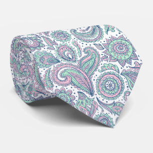 Cravate Magnifique motif floral de paysage vintage