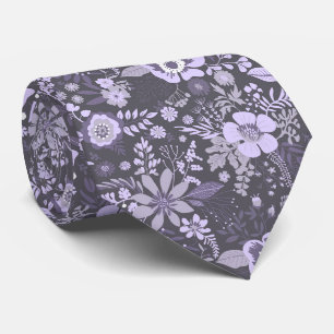 Cravate Magnifique motif floral pastel bleu de style rétro