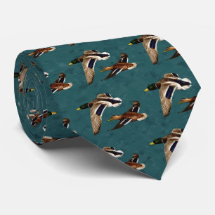 Cravate Mallard Canards en vol Turquoise