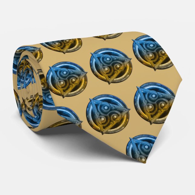 Cravate Mandala celtique éthérique de dualité (Roulé)