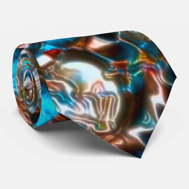 Cravate Mandala qui ressemble à un cratère aux couleurs vi (Roulé)