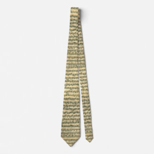 Cravate Manuscrit attaché de musique de Chaconne Bach