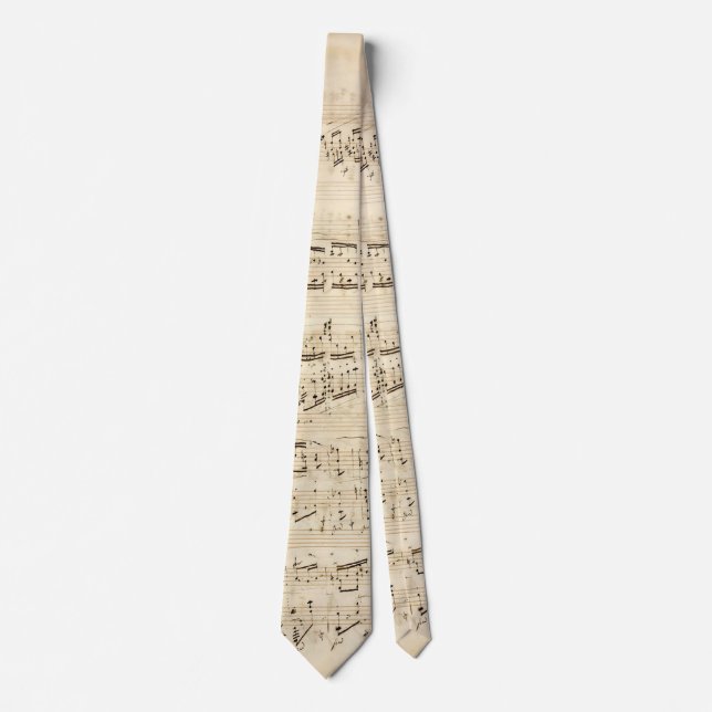 Cravate Manuscrit de la Chopin de musique de la feuille d' (Devant)