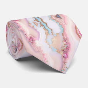 Cravate Marbre Agate Populaire Blue Rose Gold Collection