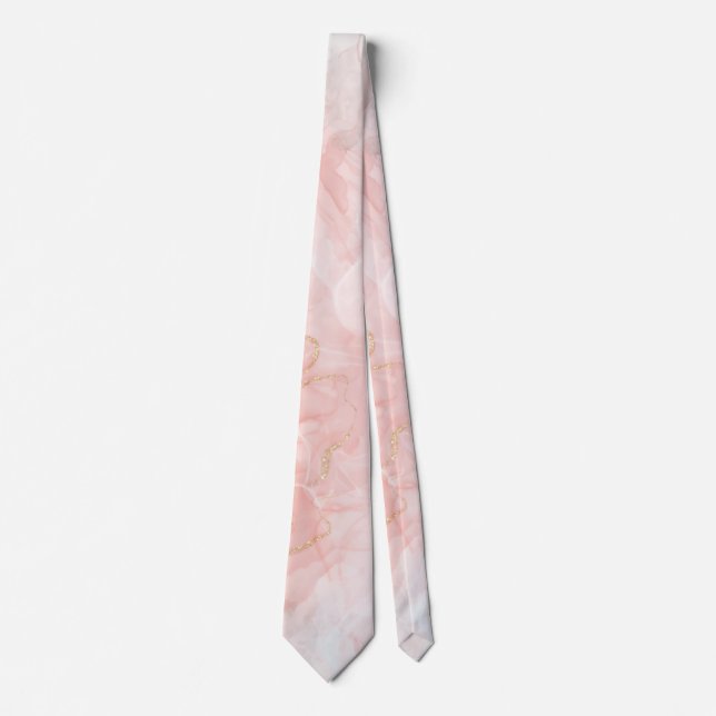 Cravate marbre rose (Devant)