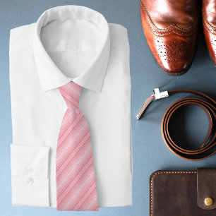 Cravate Mariage à rayures diagonales rose gris blanc