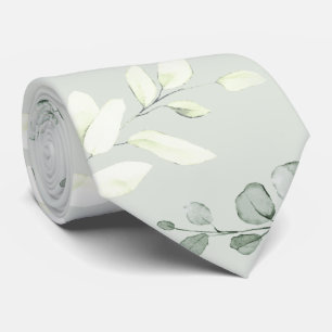 Cravate Mariage au feuillage d'eucalyptus Silver Sage