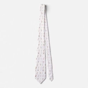 Cravate Mariage Botanique Minimaliste Rose Cuivre