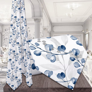 Cravate Mariage d'aquarelle bleu marine Eucalyptus