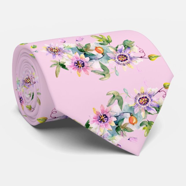 Cravate Mariage d'aquarelle rose (Roulé)