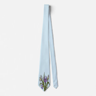 Cravate Mariage d'aquarelle violet et bleu Iris