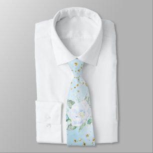 Cravate mariage de chambre Floral Blue Light