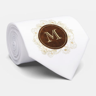 Cravate Mariage de Garçon d'Honneur Monogramme Rustique