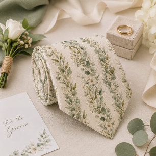 Cravate Mariage de Jardin à la Sauge et à l'Eucalyptus