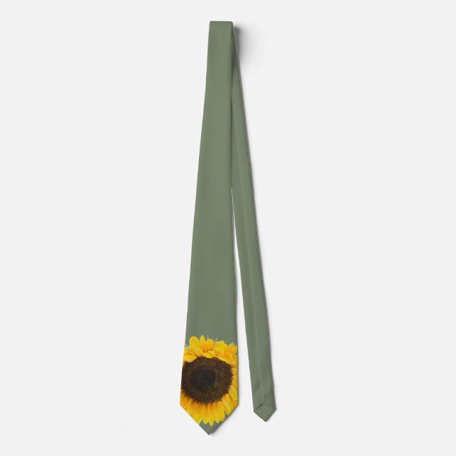 Cravate Mariage de tournesol vert Apple (Devant)