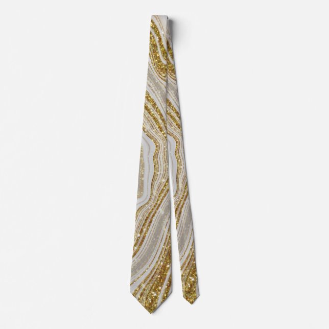 Cravate Mariage d'or d'argent élégant moderne / entreprise (Devant)