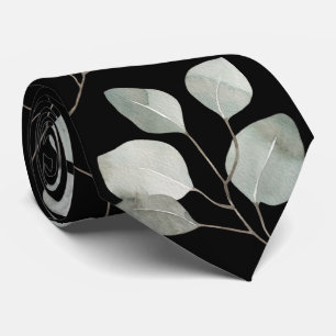 Cravate Mariage élégant eucalyptus Dollar argenté