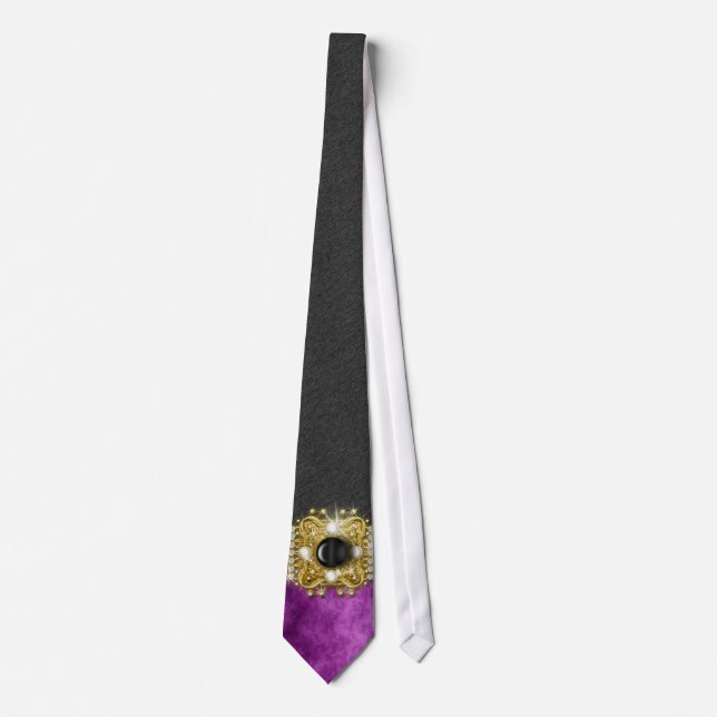 Cravate Mariage exclusif noir rose de concepteur (Devant)