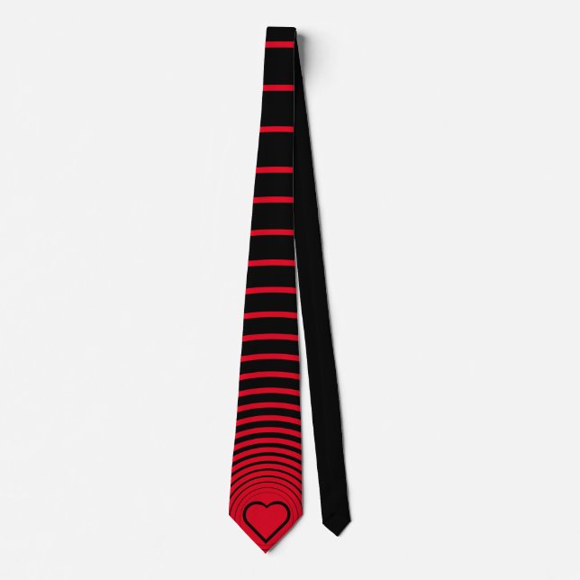 Cravate mariage Red Heart Love - Vos couleurs (Devant)