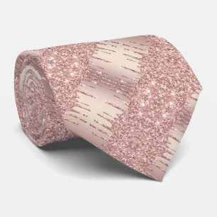 Cravate mariage - Rose Gold Blush Sparkle Drivers