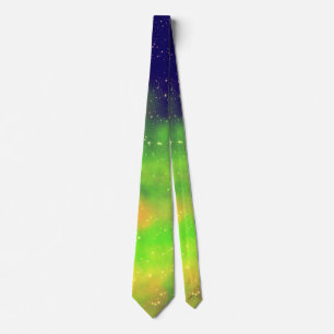 Cravate Marine Green Nightsky milkyway, étoiles