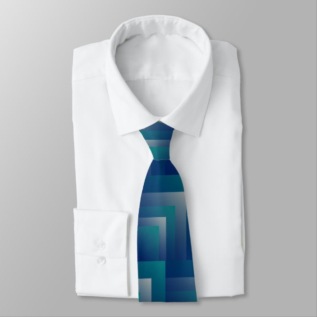 Cravate Marine gris turquoise (Attaché)