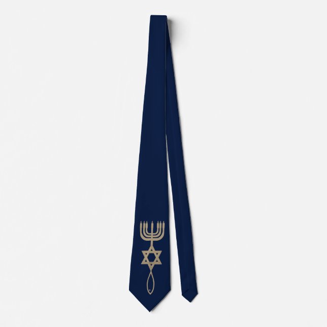 Cravate Marine juive juive juive messianique de Yeshua (Devant)