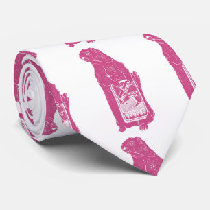 Cravate Marmot Groundhotte mangeant des sardines