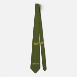 CRAVATE MARQUE VERIFIEE VERT ARMEE MODERNE PERSONNALISEE D