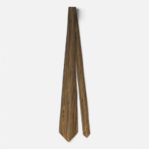 Cravate Marron Rustique Motif Bois Naturel